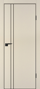 Товар Межкомнатная дверь P-20  черный молдинг PET,  кромка ABS черная c 4-х ст. Бежевый матовый
